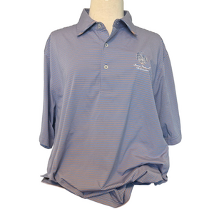 Donald Ross Trump National Bedminster White & Blue Striped Polo Shirt Size Large